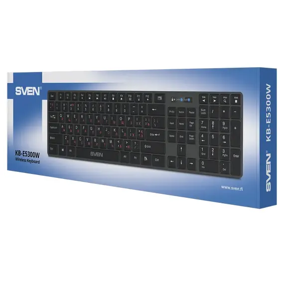 Tastatură Wireless SVEN E5300W, Black, 4 image