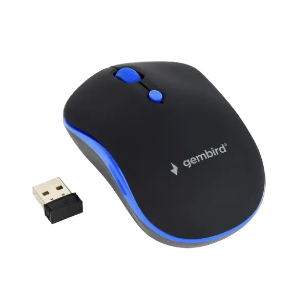 Wireless Mouse Gembird MUSW-4B-03-B, Black/Blue, 2 image