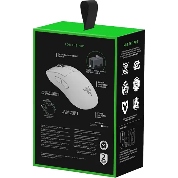 Gaming Wireless Mouse Razer DeathAdder V3 Pro, White                                                                                                                                 , 8 image