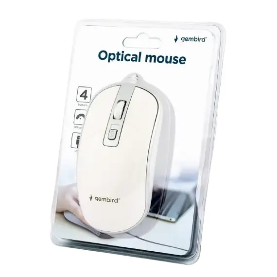 Wireless Mouse Gembird MUSW-4B-06-WS, White/Silver, 2 image