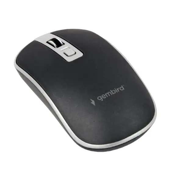 Wireless Mouse Gembird MUSW-4B-06-BS, Black/Silver, 2 image