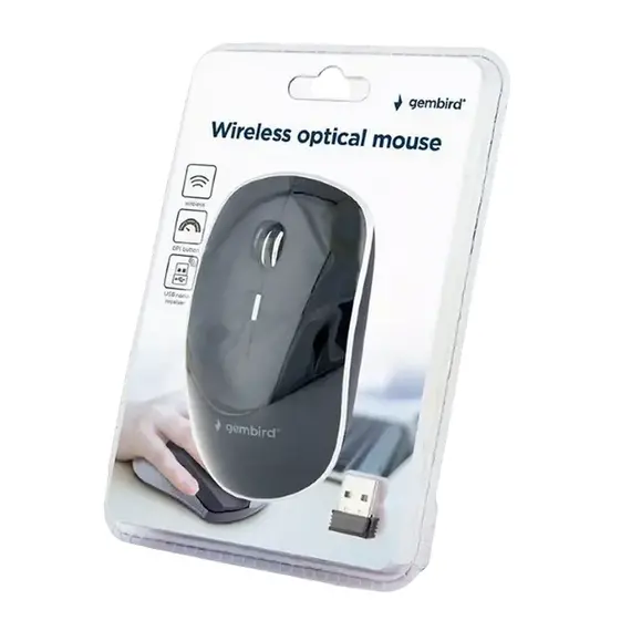 Wireless Mouse Gembird MUSW-4BS-01, Black, 4 image