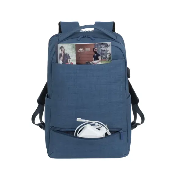 Rucsac pentru Laptop RivaCase Biscayne, 17.3", Poliester, Blue, 10 image