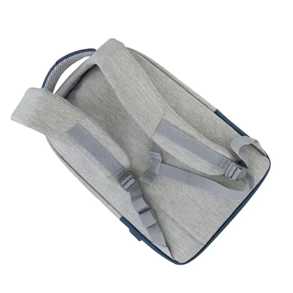 Rucsac pentru Laptop RivaCase Prater, 15.6", Poliester, Gray/Blue, 3 image