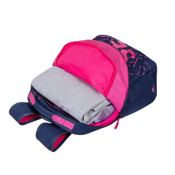 Rucsac zilnic RivaCase Heide, 15.6", Poliester, Blue/Pink, 6 image