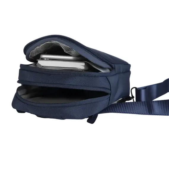 Geantă pe umăr Bobby Boxy Sling, Polietilen tereftalat reciclat, Bleumarin, 6 image