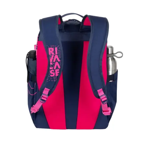 Rucsac zilnic RivaCase Heide, 15.6", Poliester, Blue/Pink, 4 image