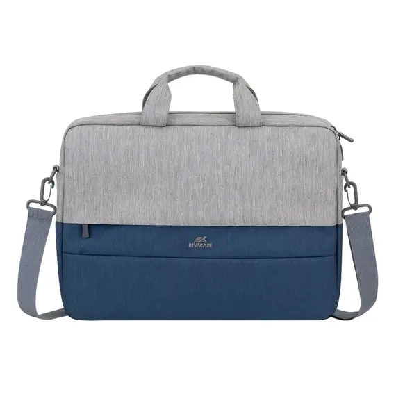 Geantă pentru Laptop Rivacase Prater, 15.6", Poliester, Grey/Blue închis, 2 image