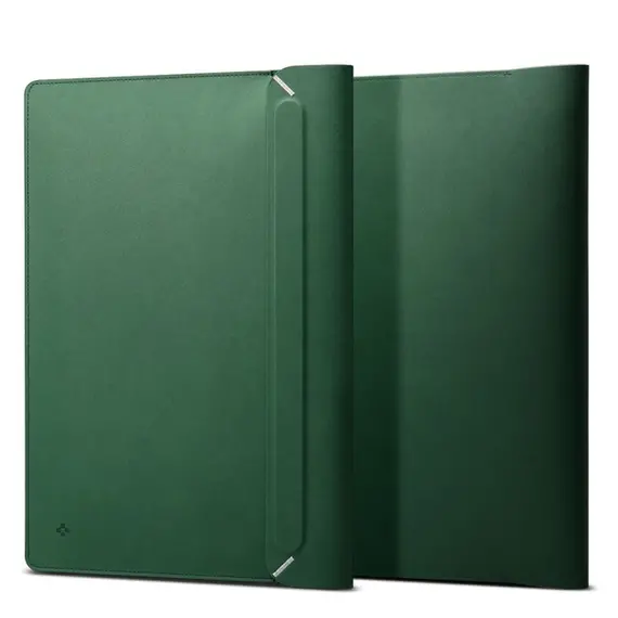 Husă pentru laptop Spigen Valentinus 13-14", Piele artificială,  Jeju Green