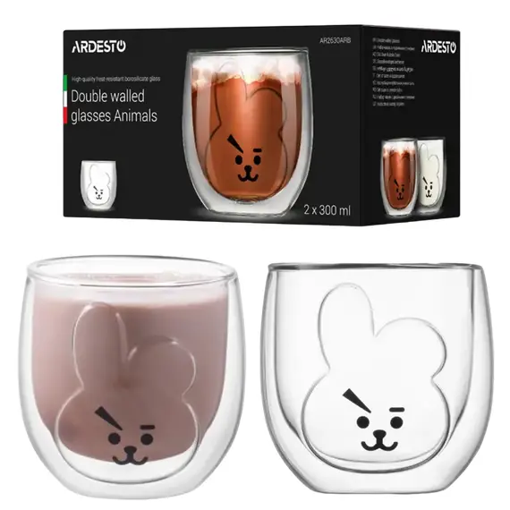 Set de pahare Ardesto 300 ml 2 bucs, Transparent, 9 image