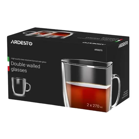 Set de pahare Ardesto 270 ml 2 buc, Transparent, 2 image