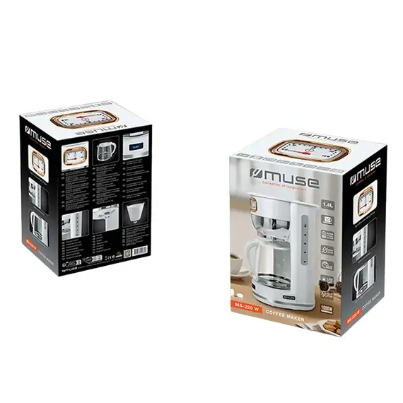Cafetieră cu picurare MUSE MS-220 W, 1000W, White, 7 image