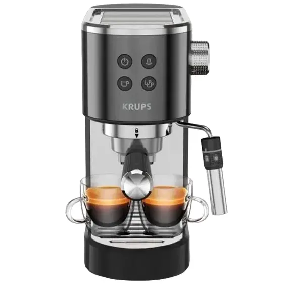 Cafetieră manuală Krups XP444G10, 1400W, Black