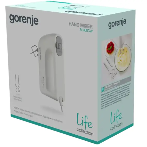 Mixer Manual Gorenje M360CW, White, 4 image