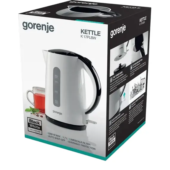 Fierbător electric Gorenje K17PLBW, White, 2 image