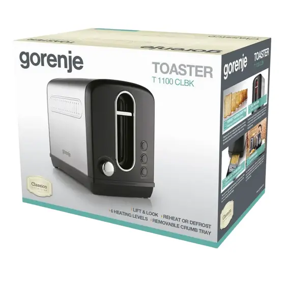 Toaster Gorenje T1100CLBK, Silver, 5 image