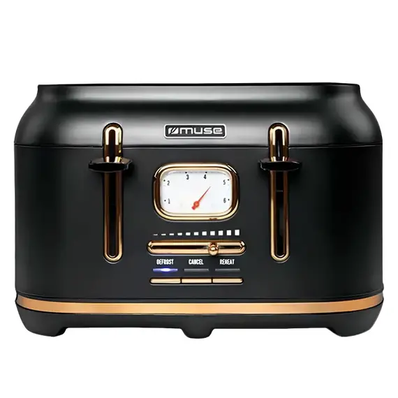 Toaster MUSE MS-131 BC, Black/Gold, 2 image