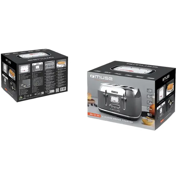 Toaster MUSE MS-131 DG, Grey, 3 image