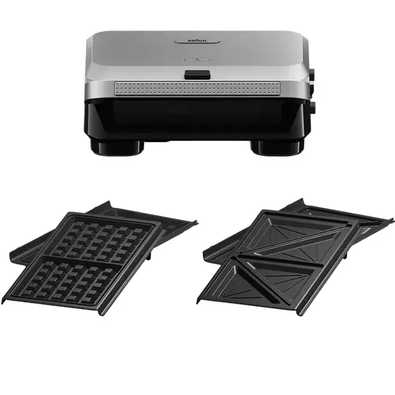 Aparat pentru sandwich multifunctional Braun SM5005 SILVBK, Black/Silver, 2 image