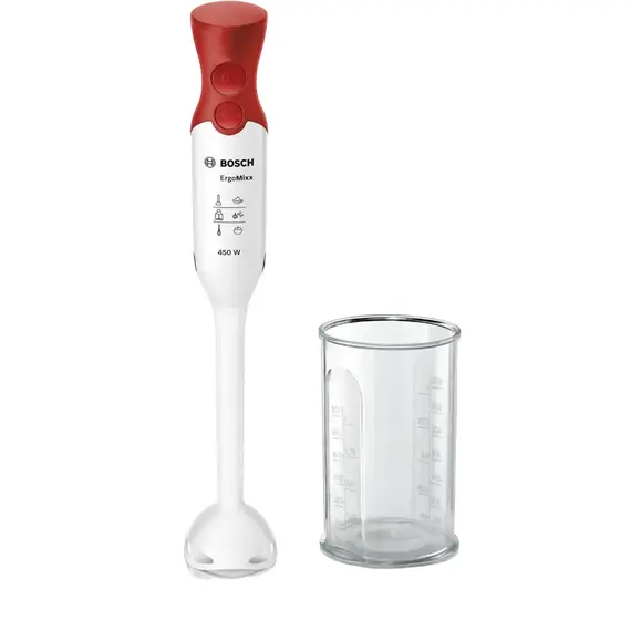 Blender de mână Bosch ErgoMixx MSM64010, White/Red