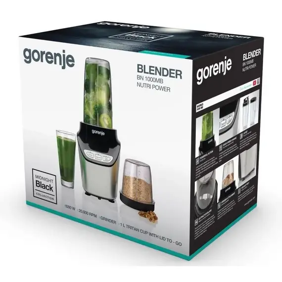 Blender staționar Gorenje BN1000MB, Silver/Black, 3 image