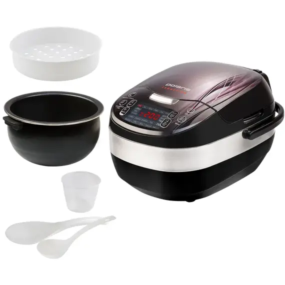 Aparat de gătit multifuncțional Polaris PMC 0489IH, Bordo/Black, 4 image