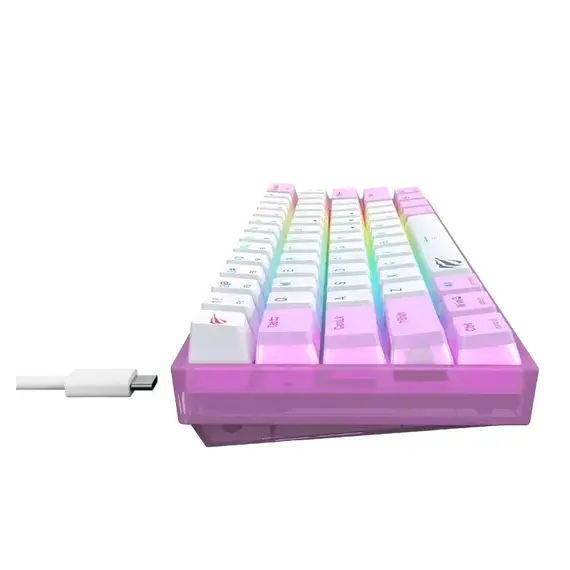 Tastatură Gaming Havit KB877L, Cu fir / Fără fir, Violet/White, 4 image
