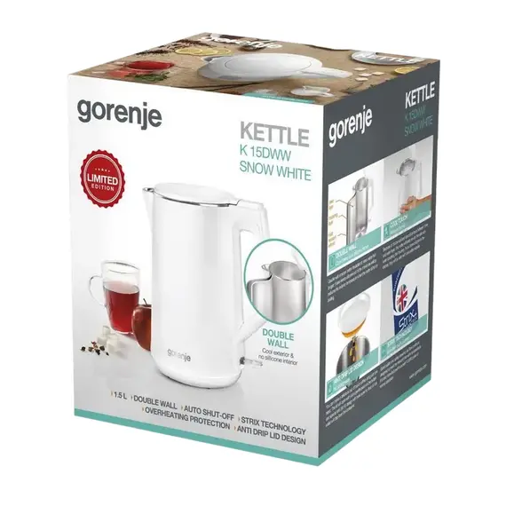 Fierbător electric Gorenje K15DWW, White, 2 image