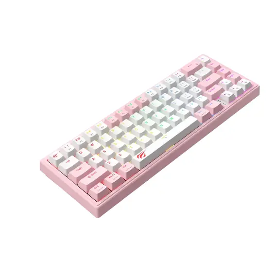 Tastatură Gaming Havit KB874L, Cu fir, Pink/White, 2 image