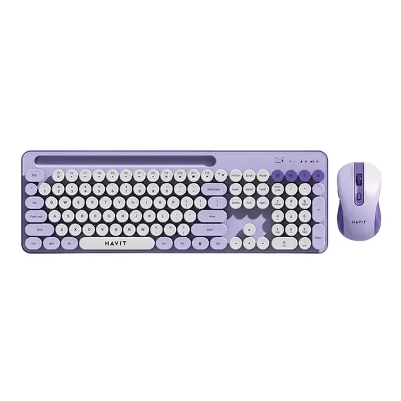 Tastatură Gaming Havit KB832GCM, Fără fir, Violet/White