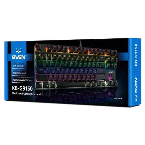 Tastatură Gaming SVEN KB-G9300, Cu fir, Black, 5 image