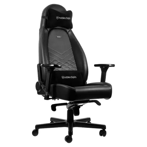 Scaun Gaming Noblechairs Icon, PU Piele, Black/White, 3 image