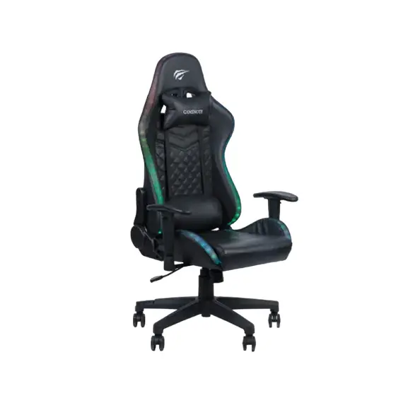Scaun Gaming Havit GC927, PVC Piele, Black, 2 image