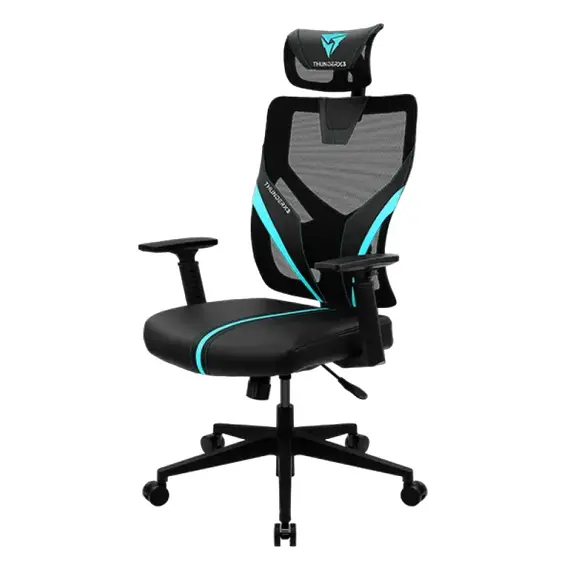 Scaun Gaming ThunderX3 Yama1, PU Piele, Black/Light Blue, 3 image