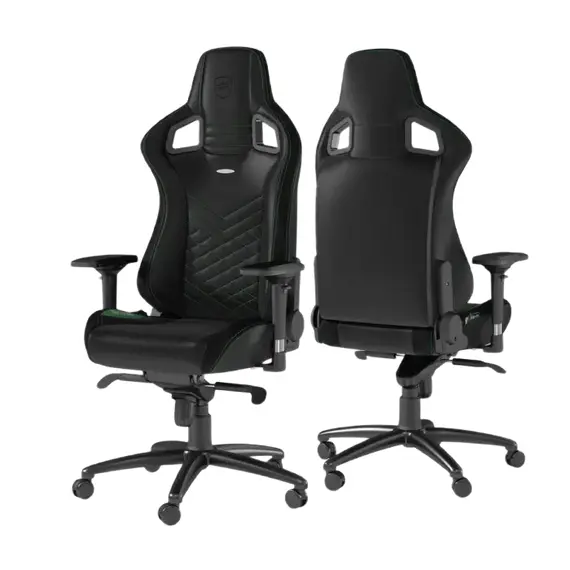 Scaun Gaming Noblechairs Epic, PU Piele, Black/Green, 4 image