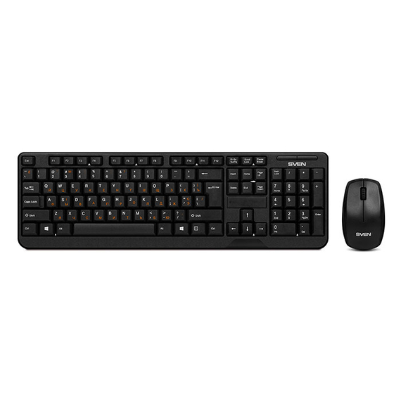 Tastatură + Mouse Wireless SVEN Comfort 3300, USB, Black