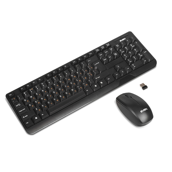 Tastatură + Mouse Wireless SVEN Comfort 3300, USB, Black, 2 image