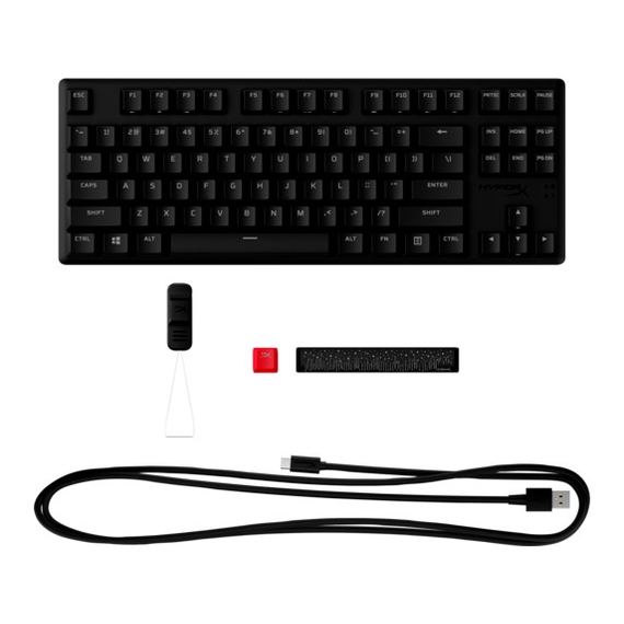 Tastatură HYPERX Alloy Origins Core PBT, HyperX Aqua - Tactile key switch, Black, 6 image