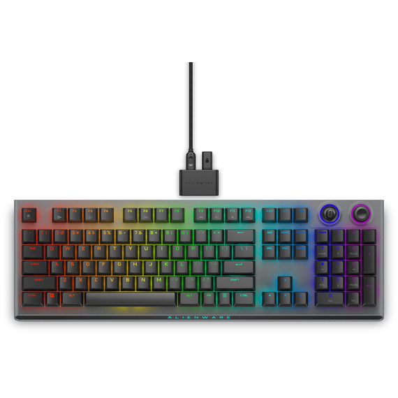 Tastatură Gaming Wireless tri-mode Dell Alienware AW920K, CHERRY MX Red/ Dark Side of the Moon