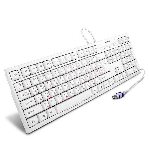 Tastatură SVEN KB-S300, USB, White, 2 image