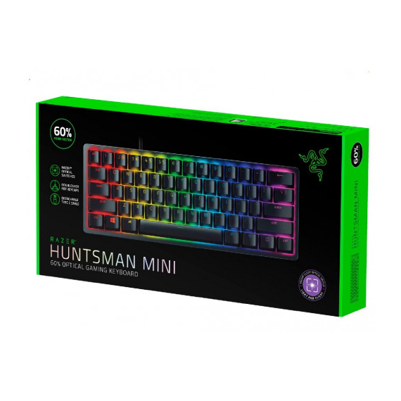 Tastatură Gaming Razer Optical Huntsman Mini 60% Clicky Purple Switch, Black, 5 image