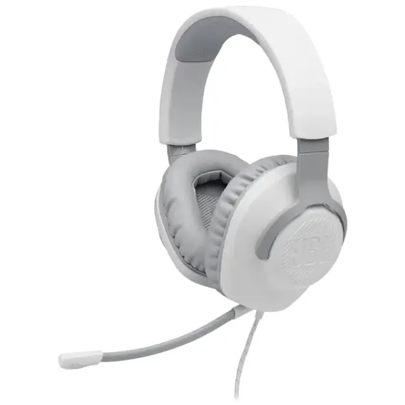 Căști gaming JBL Quantum 100, Cu fir, White