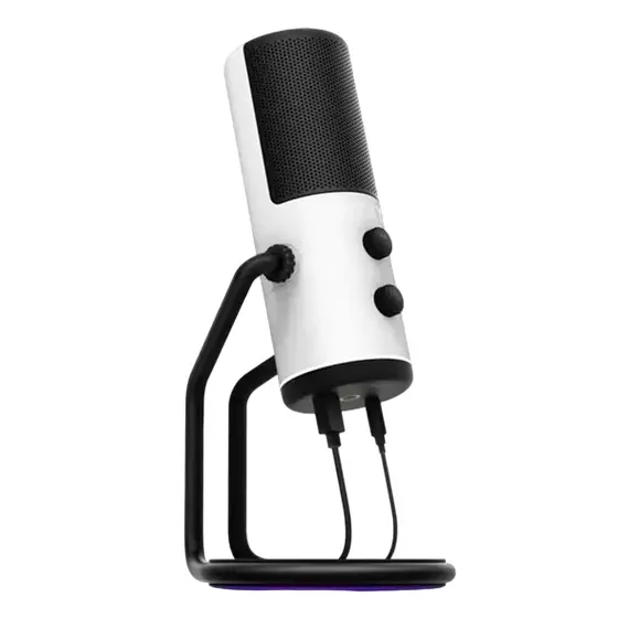 Microphones NZXT Capsule, Cardioid polar pattern, Internal shock mounting, USB, 24-bit/96kHz, White.                                                                                                                    DIMENSIONS :  :  :  :  :  :  :  :  : , 4 image