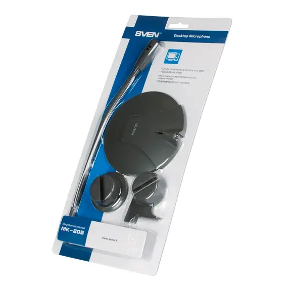 Microphone  SVEN "MK-205" Desktop Grey- https://www.sven.fi/ru/catalog/microphones/mk-205.htm, 2 image