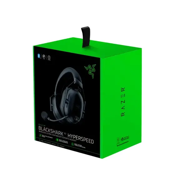 Gaming Wireless Headset Razer BlackShark V2 HyperSpeed, 50mm drivers, 12-28kHz, 32 Ohm, 100db, 280g, 70h, PNC, Detachable mic, 1.8m, USB+2.4+BT, Black                                                                                                      , 7 image