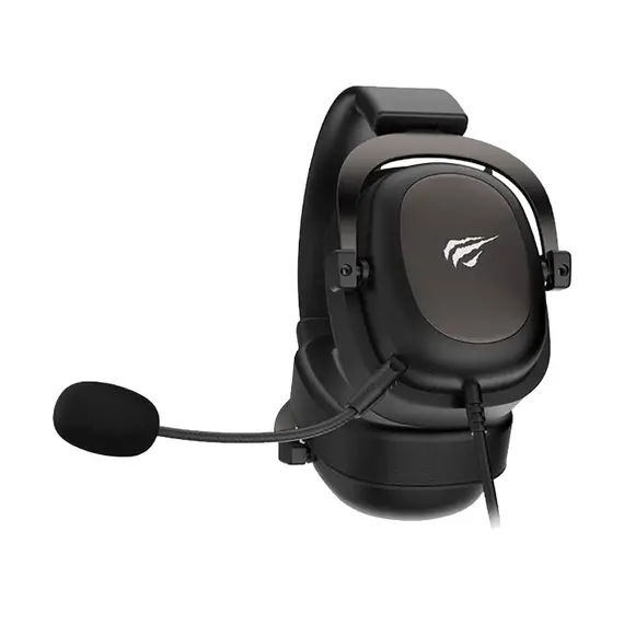 Gaming Headset Havit H2002d, 53mm driver, 20-20kHz, 64 Ohm, 110dB, Detachable Mic, Leather Earmuffs, In-Line Controls, 2.0m, 3.5mm(4pin), Black, 5 image