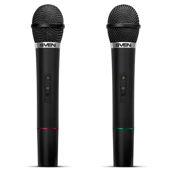 Karaoke Microphone  SVEN "MK-715", Wireless 80.0Hz - 12.0 MHz, Microphone - 2 pcs- https://www.sven.fi/ru/catalog/microphones/mk-715.htm