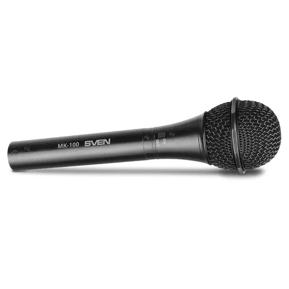 Karaoke Microphone  SVEN "MK-100", Wired, dynamic, metal, cable 4.0 m, 6.3/3.5mm Jack, cardioid, black-  https://www.sven.fi/ru/catalog/microphones/mk-100.htm, 4 image