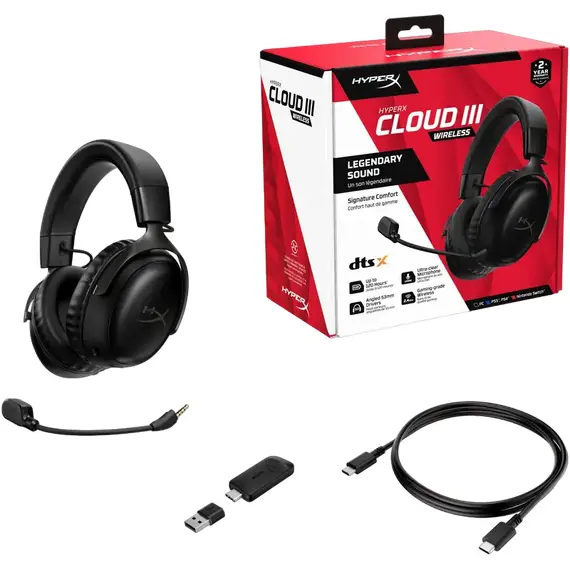 Căști HyperX Cloud III Wireless, Fără fir, Black, 9 image