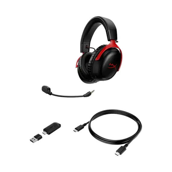 Căști HyperX Cloud III Wireless, Fără fir, Black/Red, 7 image